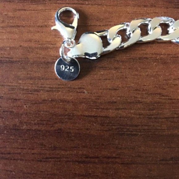 Silver chain link bracelet .925 plated New unisex NWT - Picture 7 of 7